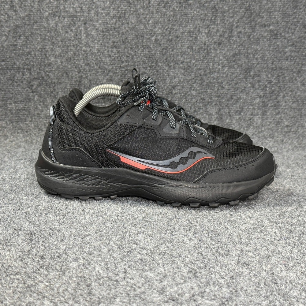 Saucony Aura TR Trail Running Shoes Men's 9W Black Red Athletic Run Training